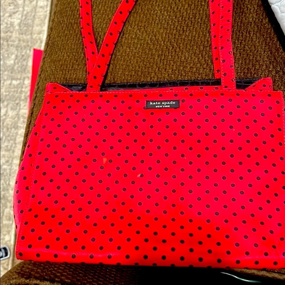 kate spade Handbags - Kate Spade purse red with black polka dots. Very cute 😊